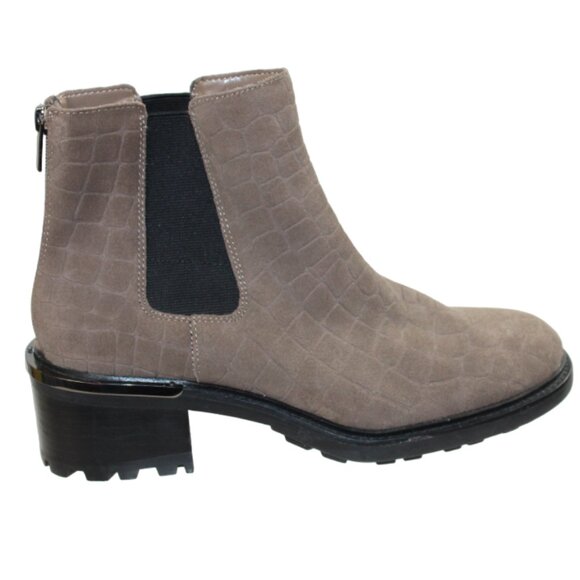 Vince Camuto Chelsea Kelivena Sable Croc Embossed Suede Tall Ankle Size … - Picture 5 of 9